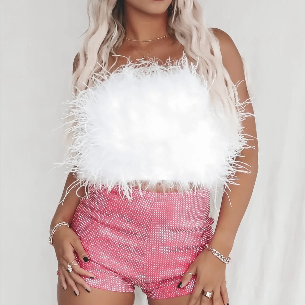 Amazing Lace Feather Crop Top